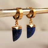 Amethyst or Lapis Lazuli Gemstone Hoops