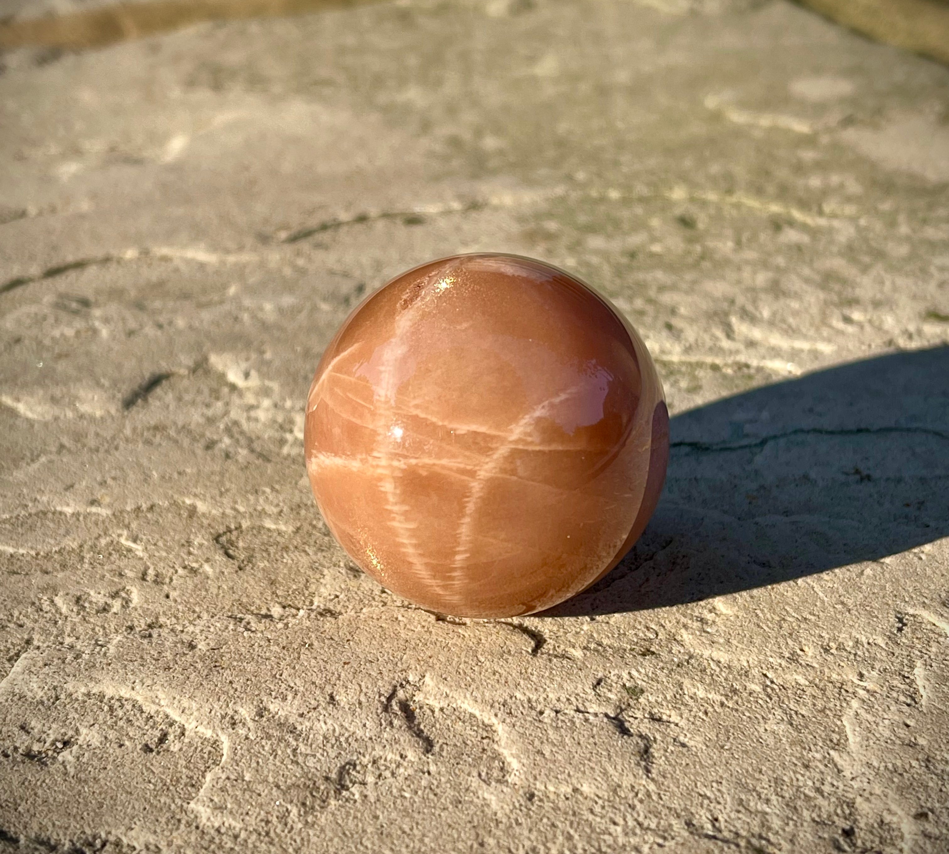 Sunstone & Peach Moonstone Spheres