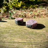 Raw Garnets with Black Tourmaline