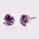 Raw Amethyst Sterling Silver Earrings