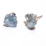 Raw Aquamarine Sterling Silver Earrings