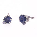 Raw Sapphire Sterling Silver Earrings