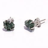 Raw Green Aventurine Sterling Silver Earrings